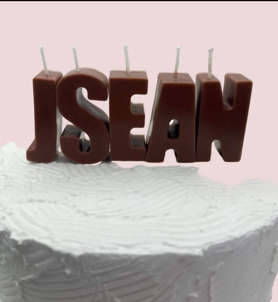 Personalized Birthday Candles: Colorful Soy Wax Letter Cake Topper. name Candles.