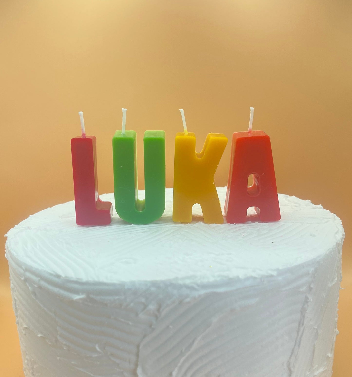 Personalized Rainbow Letter Candles: Handmade Birthday Cake Toppers. Custom Name Letters. Party Candles.