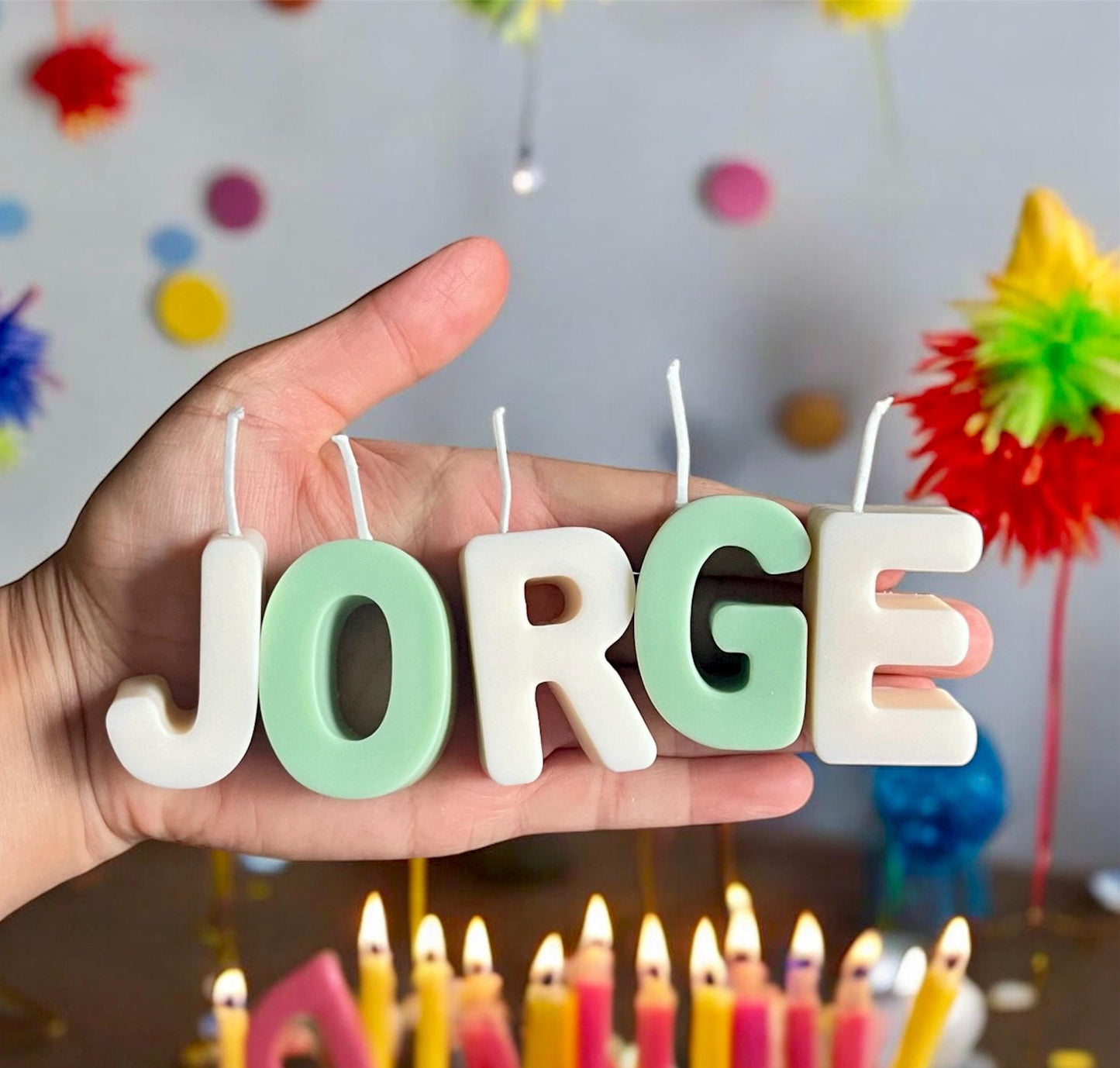 Personalized Birthday Letter Candles: Soy & Beeswax Cake Toppers. Unique Letters for Party.