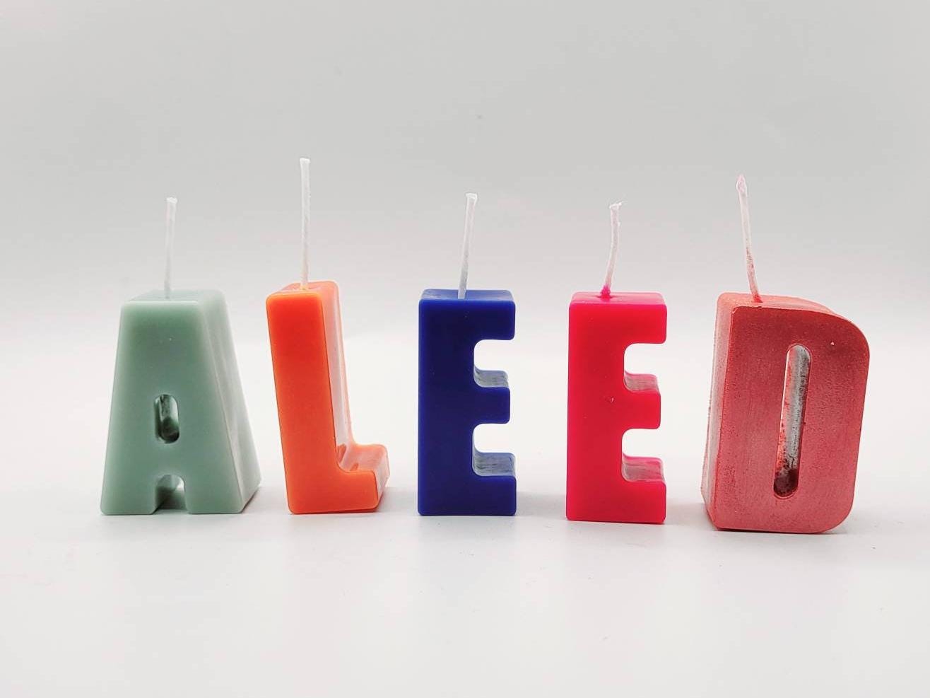 Personalized Birthday Cake Candles: Letter Candles, Soy & Beeswax. Occasion Candles. Happy Birthday Candles.