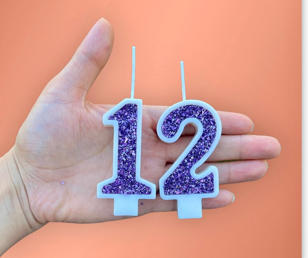 Handmade Glitter Number Candle: Birthday Cake Topper