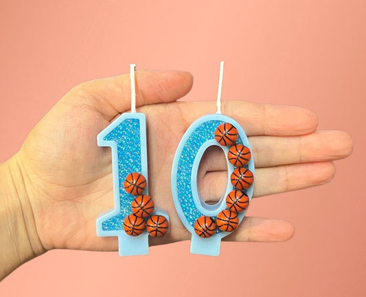 Birthday numbers candles. Glitter numbers. Cake toppers. Birthday decorations. Unique numbers for all occasions. basketball birthday theme