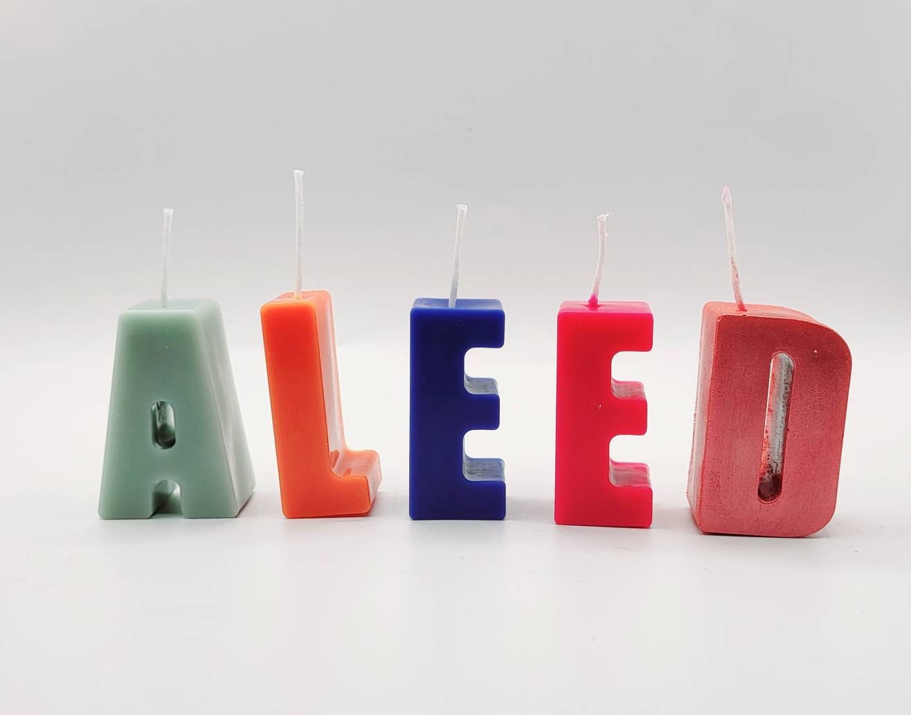 Personalized Birthday Letter Candles. Soy Wax Cake Toppers. Custom Name Letters.