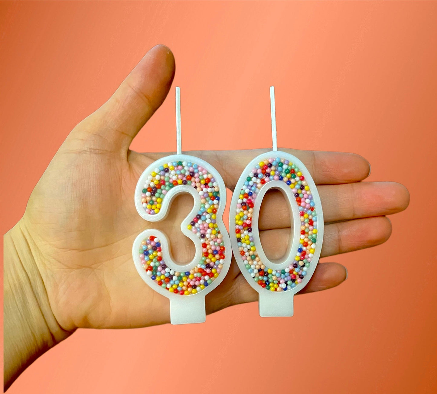 Personalized Number Birthday Candle: Handmade Soy Beeswax Glitter Cake Decor. Cake Topper. Unique Numbers.