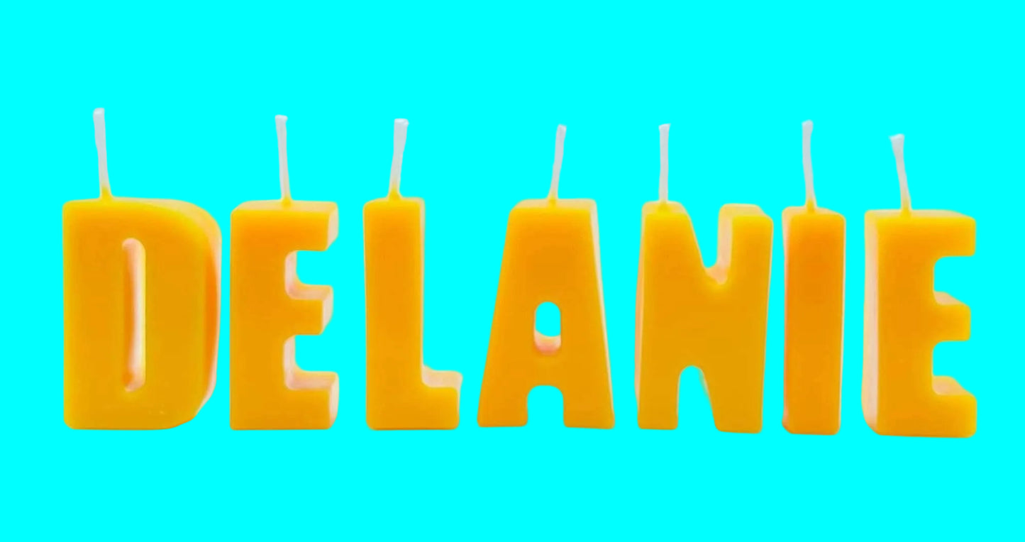 Personalized Birthday Cake Candles: Letter Candles, Soy & Beeswax. Occasion Candles. Happy Birthday Candles.