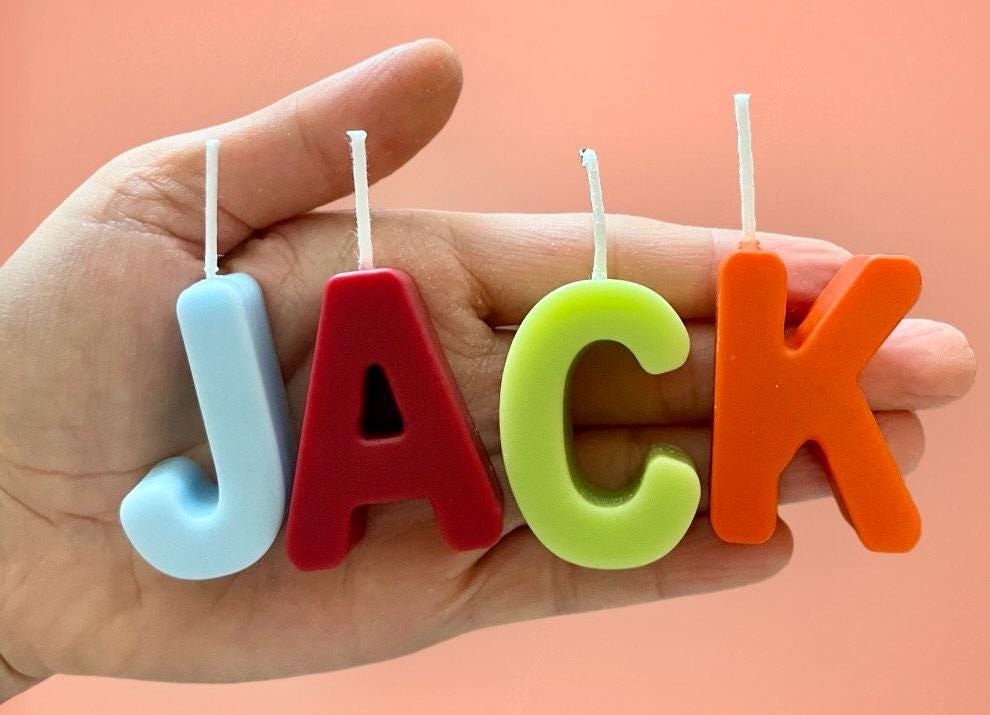 Personalized Letter Candles: Bee & Soy Wax Birthday Cake Topper, decoration for cake, love gift,
