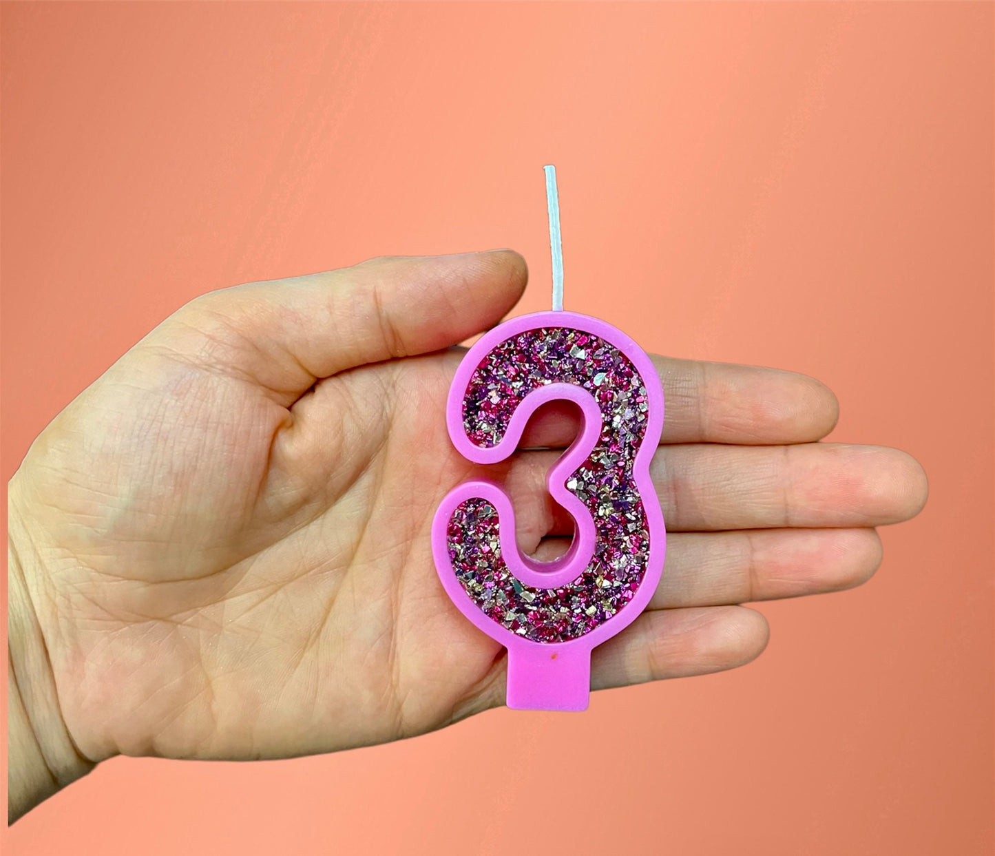 Personalized Number Birthday Candle: Handmade Soy Beeswax Glitter Cake Decor. Cake Topper. Unique Numbers.