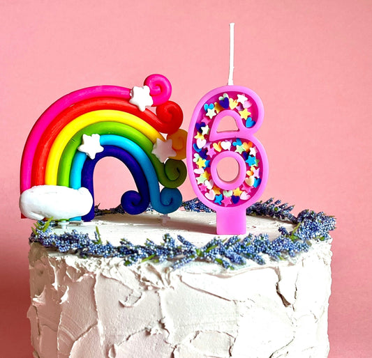 Handmade Glitter Number Candle: Birthday Cake Topper