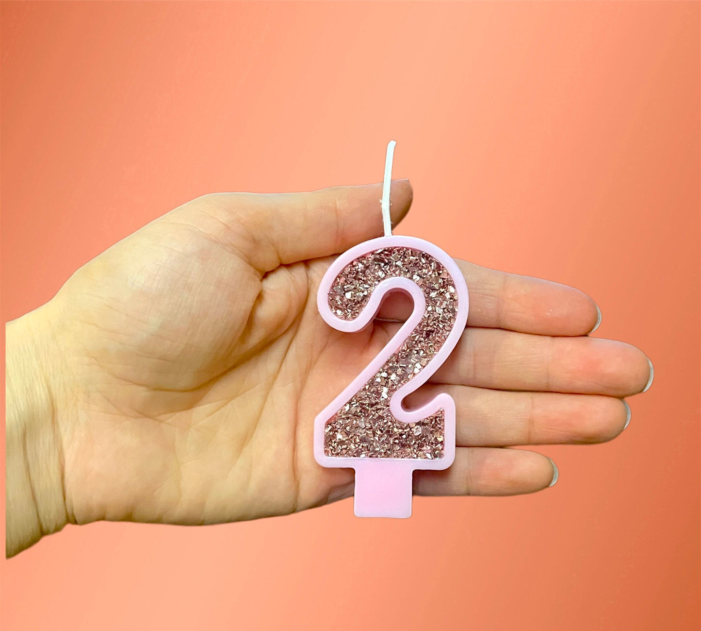 Handmade Glitter Number Candle: Birthday Cake Topper