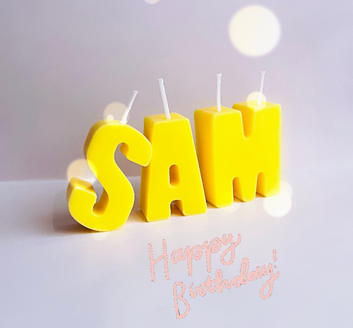Handmade Letter Candles: Personalized Birthday Letters. Cake Decoration. Smells Like Birthday. Custom name Sign.