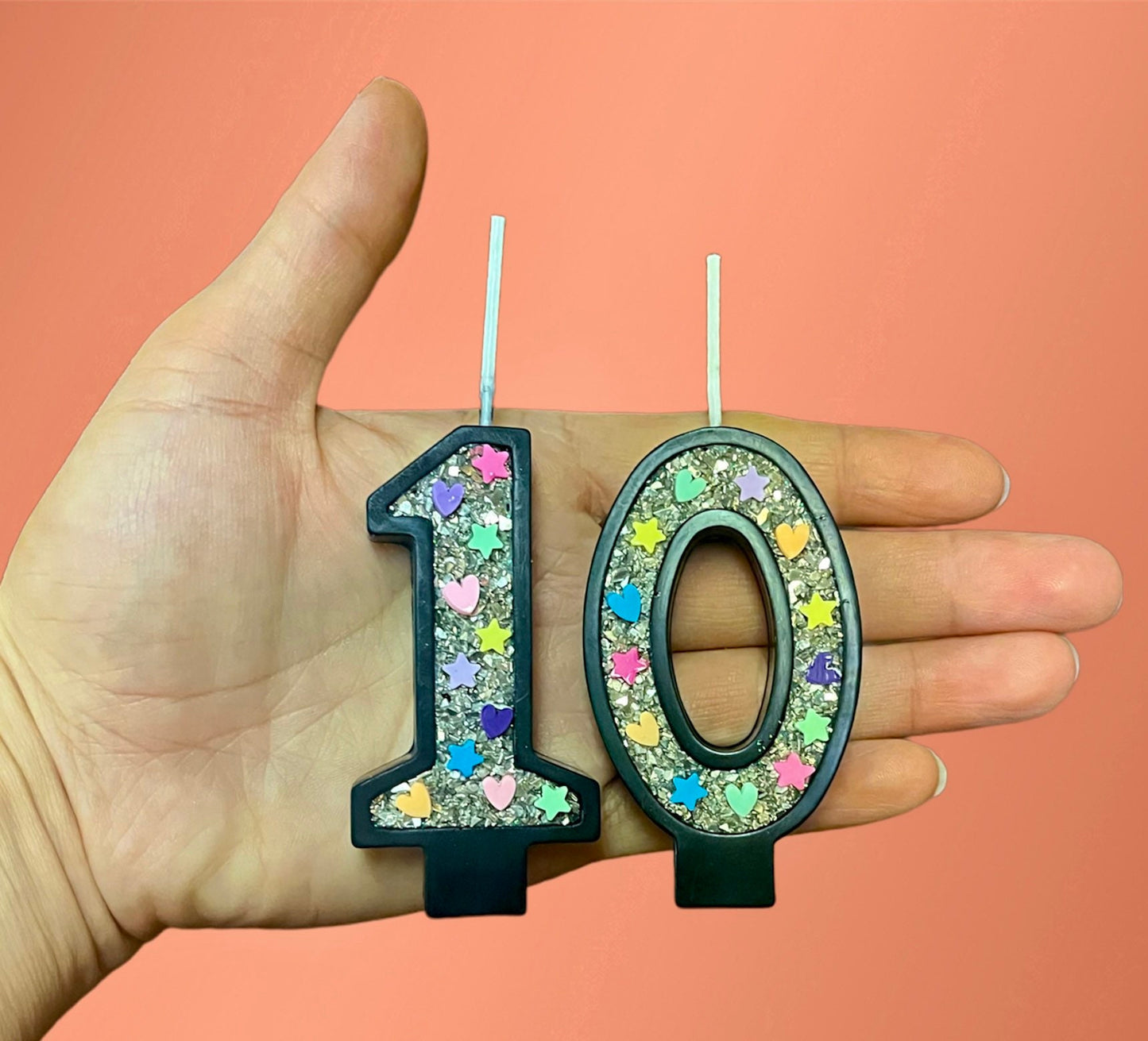 Handmade Glitter Number Candle: Birthday Cake Topper