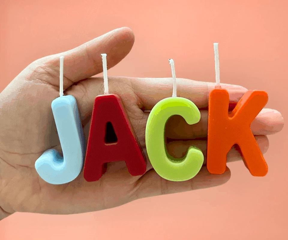 Personalized Birthday Letter Candles: Soy & Beeswax Cake Toppers. Unique Letters for Party.