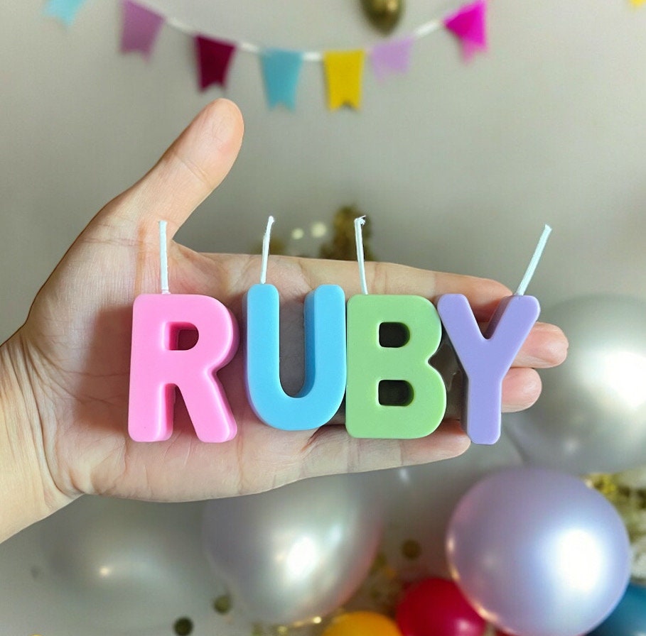 Handmade Letter Candles: Personalized Birthday Cake Topper. Name spell candles. Occasion Candles.