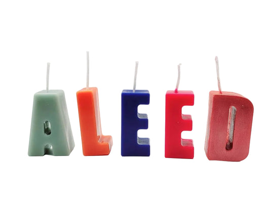 Personalized Letter Candles: Handmade Soy Wax Birthday Cake Toppers