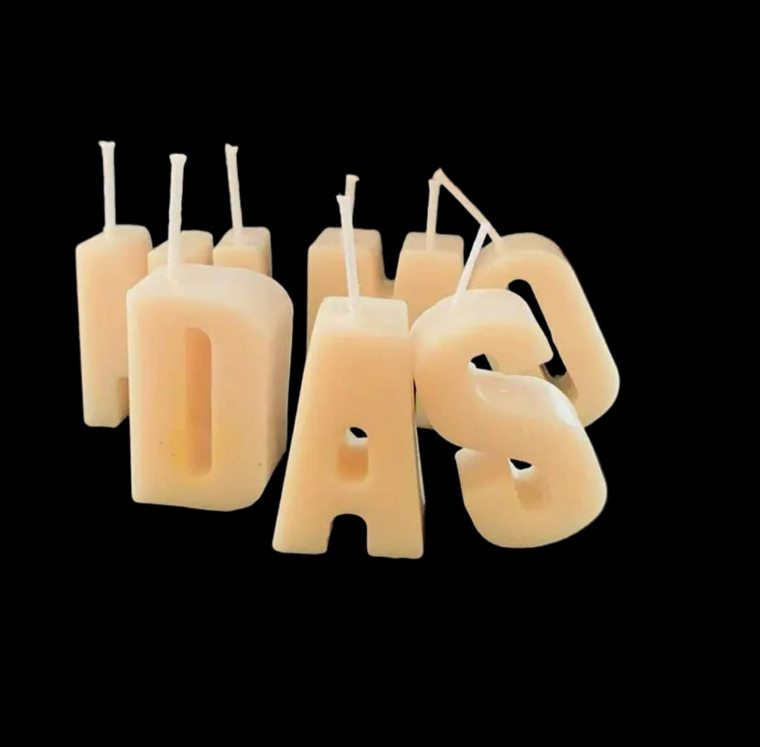 Personalized Letter Candles: Handmade Soy Wax Birthday Cake Toppers