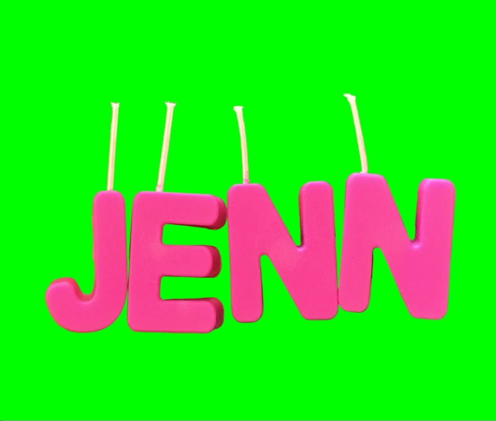 Handmade Letter Candles: Personalized Birthday Cake Topper. Name spell candles. Occasion Candles.