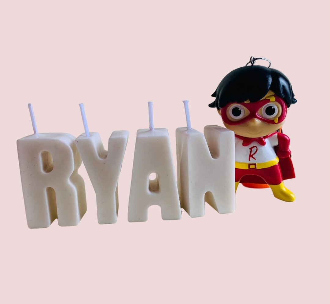 Personalized Rainbow Letter Candles: Handmade Birthday Cake Toppers. Customize Name and initial.