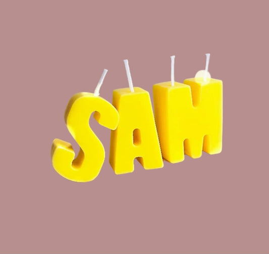 Personalized Birthday Candles: Colorful Soy Wax Letter Cake Topper. name Candles.
